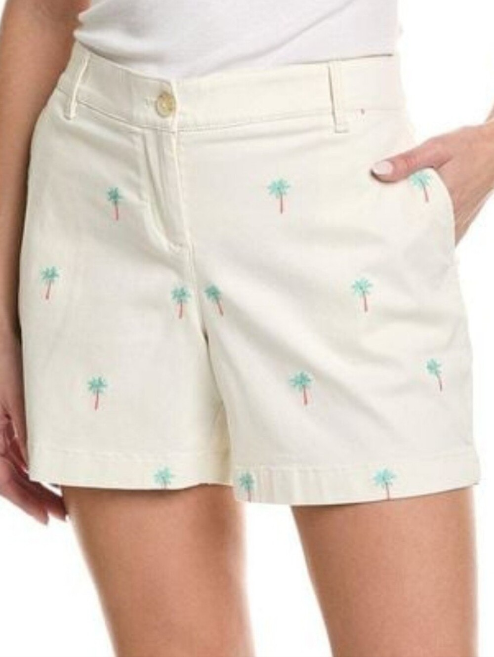 Tommy Bahama Womens Chino Shorts With Palm Trees, Size 6